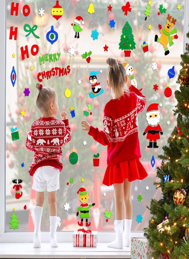 MARFOREVER 8 Sheets Christmas Window Gel Clings Stickers Reusable Xmas Santa Claus Snowman Snowflake Penguin Tree Window Thick Gel Clings Decals for Home Classroom Office Decor Party Supplies - Image 2